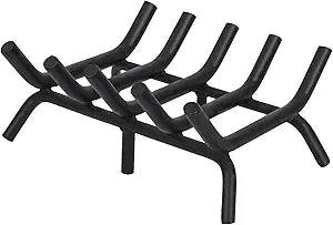 Fireplace Grate 17 inch - Fireplace Log Grates Heavy Duty Solid Round Steel | Log Grate for Fireplace No Assembly Required, Burning Wood Stove Grate for Indoor Chimney Hearth, Outdoor Camping