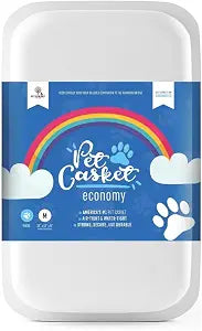 Pet Memory Shop Caring Series Pet Casket  Safe, Durable & Elegant Burial Box for Dogs, Cats & Pets  Loving Memorial & Pet Loss Gift  Ideal for Honoring Pets Memory  Small Size (White)