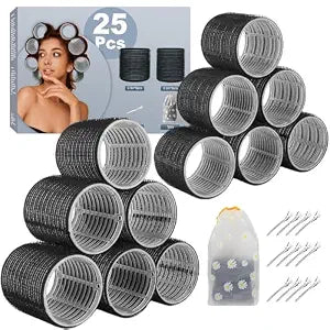 6Pcs 64mm Jumbo Hair Rollers Curlers & 6Pcs 55mm Large Hair Curlers Rollers