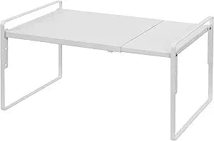 Nxconsu Cabinet Shelf Riser, Adjustable Cabinet Organizer, 10.3" Deep White