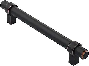 Alzassbg 10 Pack Cabinet Handles Oil Rubbed Bronze, 5 Inch(128mm) Hole Centers Cabinet Pulls Straight Bar Kitchen Hardware Drawer Dresser Handle Pull AL3081ORB
