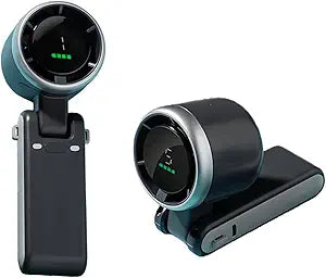 Tangxi Portable Handheld Turbo Fan, Foldable Mini Fan with Air Turbo Techs, Battery Operated, 5 Speeds, Personal Fan with Digital Display & Lanyard (Dark Gray)