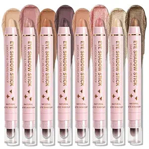 8PCS Cream Eyeshadow Stick Set, Shimmer Matte, Waterproof Long-Wear