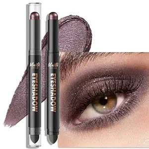 Dual-Ended Smoke Plum Shimmer Eyeshadow Stick, Built-in Smudger