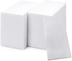200 Paper Towels Cloth-Like Hand Tissue Paper Napkins, Disposable Hand Towels for Bathroom Guests, Disposable Face Towel for Guest, Washcloths or Dinner Napkin, Made in USA, White