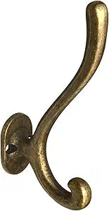 Goo-Ki Vintage Retro Antique Brass Zinc Alloy Coat Hooks - Affordable Luxury Coat Hoooks Hardware for Bedroom, Kitchen, 12 Pack