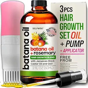 Batana Oil for Hair Growth - 100% Pure, Organic, Cold-Pressed, Unrefined from Honduras by Dr. Sebi - Natural, Vegan for Strong Roots and Thick Hair - Wild Growth for Hair, 2oz