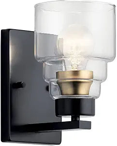 Kichler Vionnet 8.5" 1 Light Wall Sconce with Clear Glass in Black