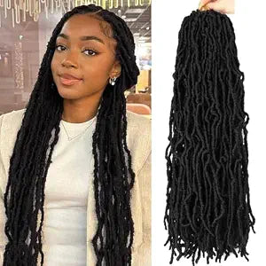 8 Packs Soft Locs 24 Inch Faux Locs Crochet Hair for Butterfly Locs Distressed Locs Crochet Hair for Women (24 Inch(Pack of 8), 1B)