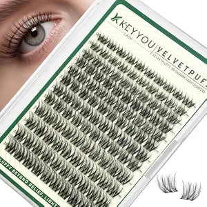 KEYYOU Natural Lash Clusters, Soft Wispy Fluffy Lashes, Velvetpuff C Curl
