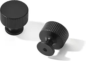 khtumeware 30 Pack Knob Black Cabinet Knobs Solid Heavy-Duty Bifold Closet Door Matte Black Knobs Cabinet Hardware Handle for cabinets Dressers Pull for Bathroom Kitchens