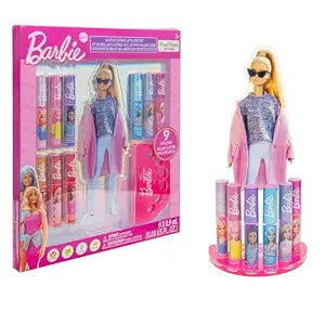 Barbie Lip Gloss Set with Display Stand, Plant-Based, Ages 3+