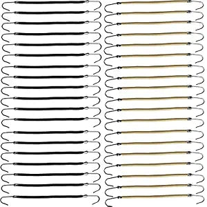 NSBELL 40PCS Ponytails Hooks Elastic Band Hair Clips Rubber Bands Holder Hair Styling for Women Girls (Black and Apricot)