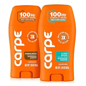Carpe Antiperspirant Deodorant for Men, Sandalwood & Clean Sport - 2 Pack