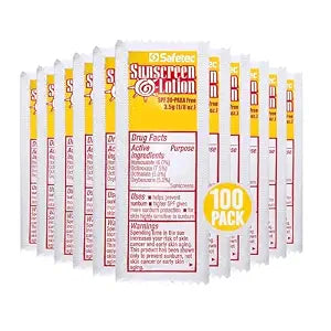 HOMESPHERE Individual Sunscreen Packets, Mini Sunscreen Bulk, Pack of 100