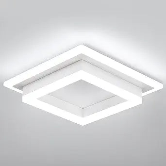 32W Flush Mount Modern LED Ceiling Lights, White Small Hallway Ceiling Light, Cool White 6000K Acrylic LED Ceiling Light Fixtures, Close to Ceiling Lights for Bedroom Dining Room Kitchen Bathroom