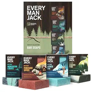Every Man Jack Body Bar Soap for Men, Winter Scents Variety Pack, 5oz (4pk)