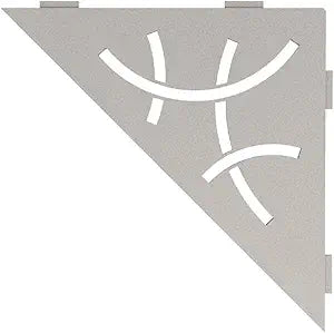 Schluter Triangular Corner Shelf for Tiled Walls - Curve Design, Aluminum Material, Greige Finish, 3/32" Thick Anchoring Tabs - SES1D6TSBG