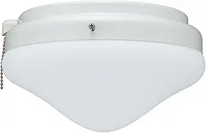RP Lighting 10-Inch Wide Single Ceiling Fan Light Kit, White