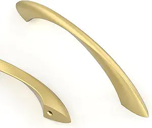 Asidrama 10 Pack 5 Inch(128mm) Brushed Gold Cabinet Pulls Cabinet Handles Cupboard Handles Kitchen Cabinet Hardware for Cupboard Drawer Pulls