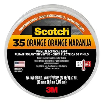 Scotch 35 Color Coding Tape, 3/4 in. x 66 ft. Orange