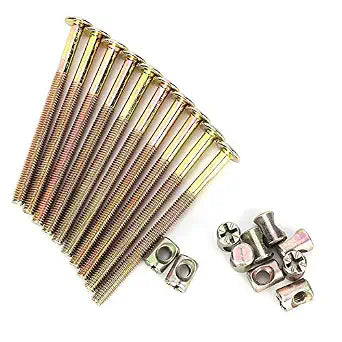 10 Pack M6 X 100mm Barrel Bolt Nuts, Barrel Nuts and Bolts