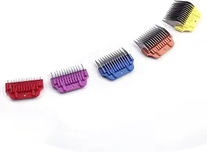 DOG Stainless Steel Wide Clipper Attachment Guard comb Set for A5 Series | Snap-On/Off Design Combs,Only Fir for 10W/15W/30W Wide Blade (Medium 5-Piece)