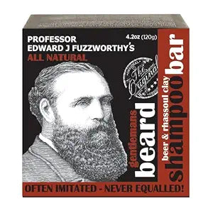 Professor Fuzzworthy’s Beard Shampoo Bar for Extra Soft Healthy Beard - Tames Beard with Beer & Rhassoul Clay - All Natural Ingredients - Australia, 4.2 oz