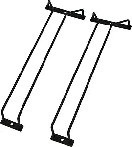 14-Inch Black Wine Glass Rack, Under Cabinet Wine Glass Holder, Stemware Rack, Hanging Stemware Holder, Set of 2