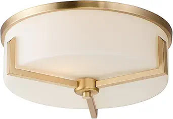 Maxim Lighting Dart 3-Light Flush Mount | Satin Brass Steel Finish | Satin White Glass Shade | Modern Indoor Light Fixture | Ideal for Bedrooms, Hallways & Entryways | 21280SWSBR