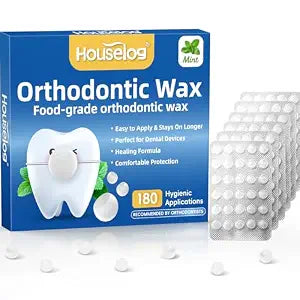 Orthodontic Wax for Braces, 180 Pcs Pre-Cut Mint Dental Wax