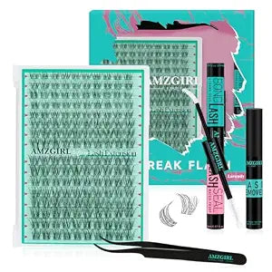 AMZGIRL Natural Lash Clusters Kit, Waterproof&Soft, DIY Lash Extension Kit
