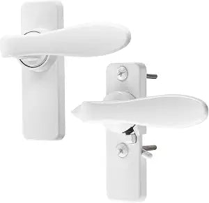 Ideal Security in-Swinging Storm Door Handle Set  for Inward-Opening Storm & Screen Doors ONLY  Surface Mount, Locking Inside Latch, White White