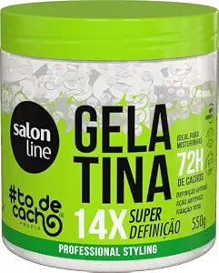 Linha Tratamento (#ToDeCacho) Salon Line - Gelatina Nao Sai Da Minha Cabeca! 550 Gr - (Salon Line Treatment (#Curls) Collection - Cant Get You Off My Head! Gelatin Net 19.4 Oz)