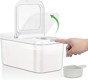 TBMAXS Rice Flour Storage Container - 6.5 Qt | 12 Lbs Crystal-Clear Plastic Food Storage Container Bin with Flip-up Lid, Dry Food Holder for Kitchen Pantry Organization and Storage