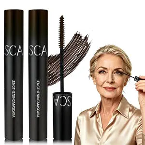 Mascara for Older Women 60 Plus, 2Pcs Brown Lengthening Waterproof Mascara