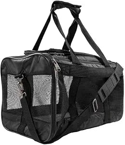 Sherpa Deluxe Guaranteed On Board Soft Sided Dog & Cat Carrier, Black, Medium