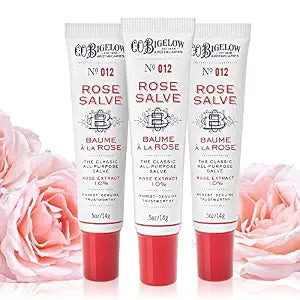 C.O. Bigelow Rose Salve Tubes, Pack of 3 Lip Balm Tubes