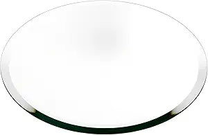 Plymor 12" Round, 5mm Thick Beveled Glass Mirror Circle