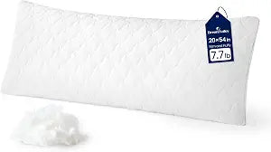 Dream Valley Cooling Body Pillow for Adults,20x54 Full Body Pillow Long Pillow for Bed, Adjustable Loft Memory Foam Full Length Body Pillows for Side Sleeper,QMAX>0.45, Cream White