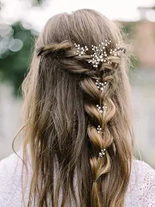 SWEETV 7Pcs Bride Hair Accessories Pearl Wedding Hair Pin Bridal Piece Clip