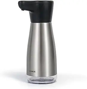AIKE Magnetic Charging Waterproof Automatic Soap Dispenser for Liquid Soap Spot Resist Stainless Finish 14fl.oz. Model AK1337