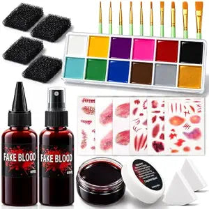 Halloween SFX Makeup Kit 26pcs for Adults Zombie Vampire Cosplay