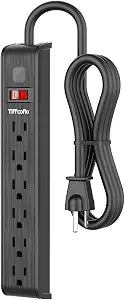 Power Strip Surge Protector, 4 Feet Extension Cord, 600 Joules Surge Protection, Multiple Protection 6 Outlet Strip, ETL Listed