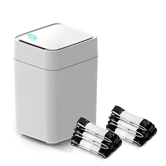 Automatic Self Changing Trash Can,Self Sealing Trash can,Self Bagging Motion Sensor Touchless Garbage Can for Kitchen Bathroom Office, 4.5 Gallon 17L, 12 Refill Rings