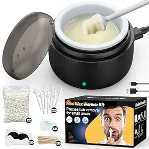 Nose Wax Kit: Nose Hair Wax Kit with USB Fast Heat & Smart Temp, Painless Nose Ear Hair Removal for Women & Men, 100g Hard Wax Beads, 30 Applicator Sticks for Eyebrow, Lip & Facial Hair, Travel Size