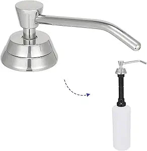 Stardrix Heavy Duty Brass Countertop Liquid Soap Dispenser, Commercial Grade Top Fill Built-in Soap Dispenser with 34 oz/ 1L Bottle for Bathroom, Kitchen, Public Restroom, Chrome Finish, 4 Spout