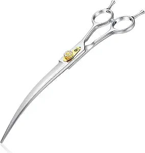 Dream Reach Curved Dog Scissors - 8 Inch Professional Pet Grooming Shears with Adjustable Screw, Curved Shears for Trimming Face and Paws