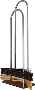 Hanger Stacker, Wood & Stainless Steel Hanger Storage Rack, Large (32.7" H), Closet & Laundry Room Organizer