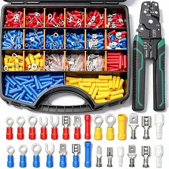 Twidec/1100pcs Wire Connectors Kit,Insulated Electrical Wire Terminals,Waterproof Crimp Connector kit Includes Spade Fork Ring Bullet Insulated Connectors Wire connectors and Wire Crimper Tool